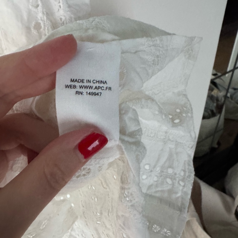 APC White Cotton Lace Eyelet Top - Picture 7 of 7